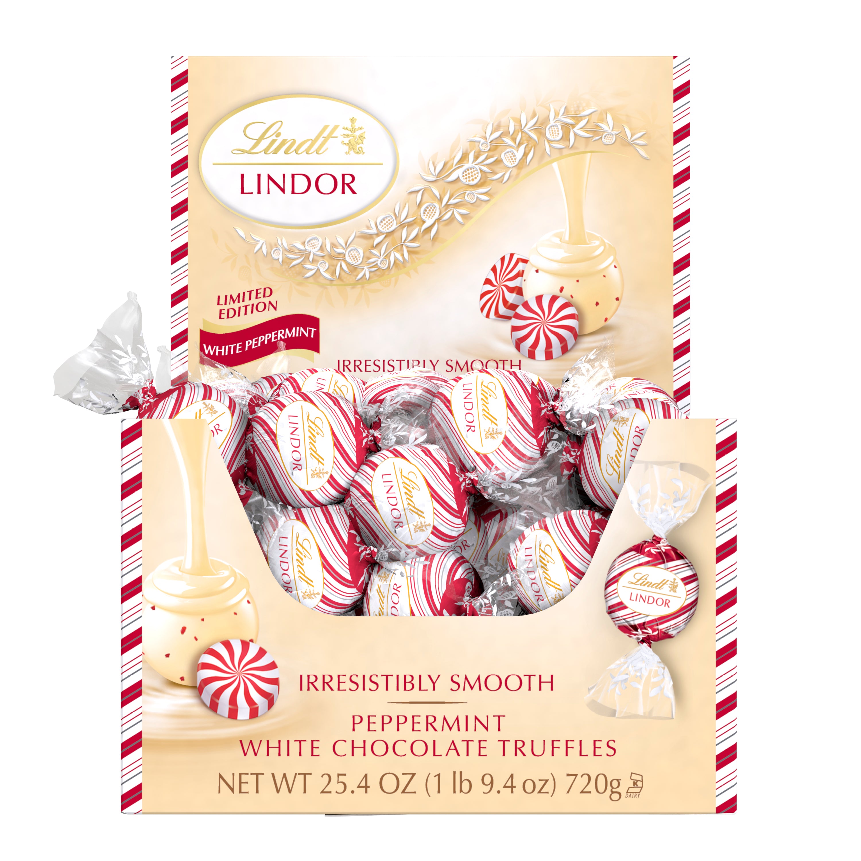 LINDOR TRUFFLES WHITE CHOCOLATE PEPPERMINT