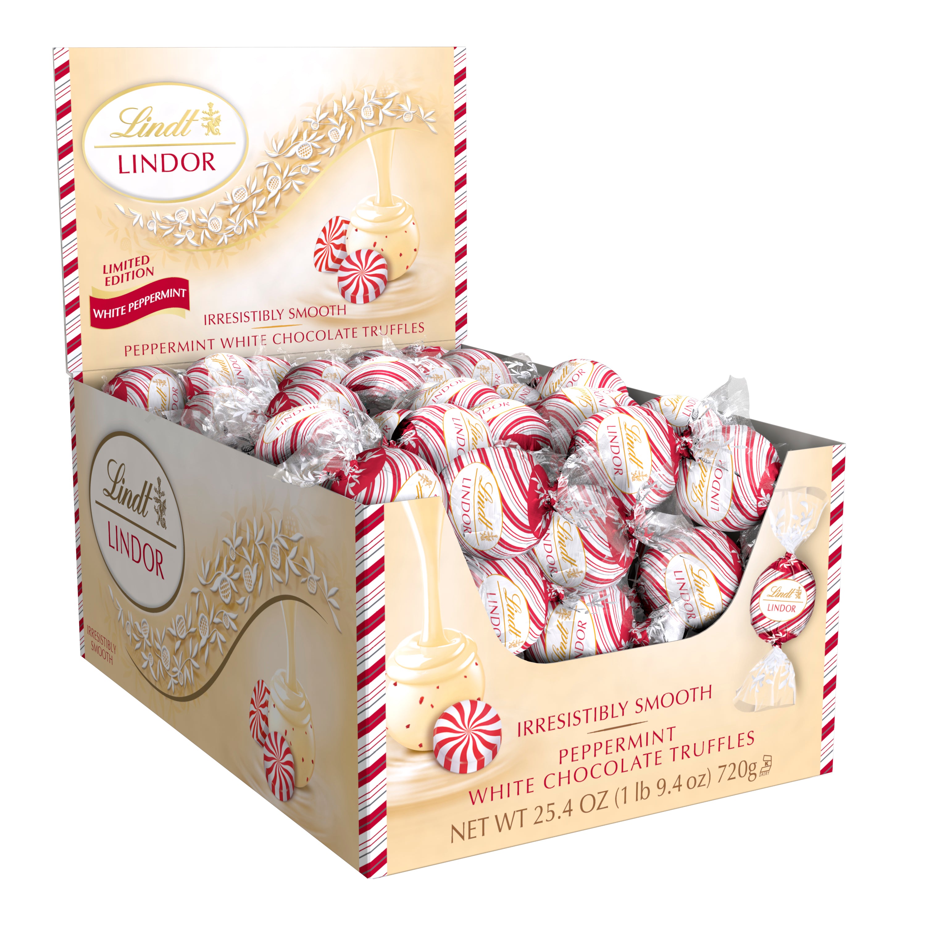 LINDOR TRUFFLES WHITE CHOCOLATE PEPPERMINT