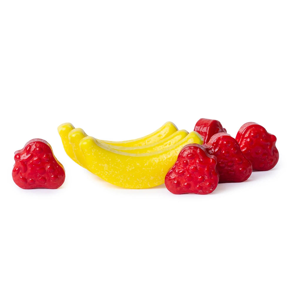 STRAWBERRY AND BANANA DEXTROSE CANDY