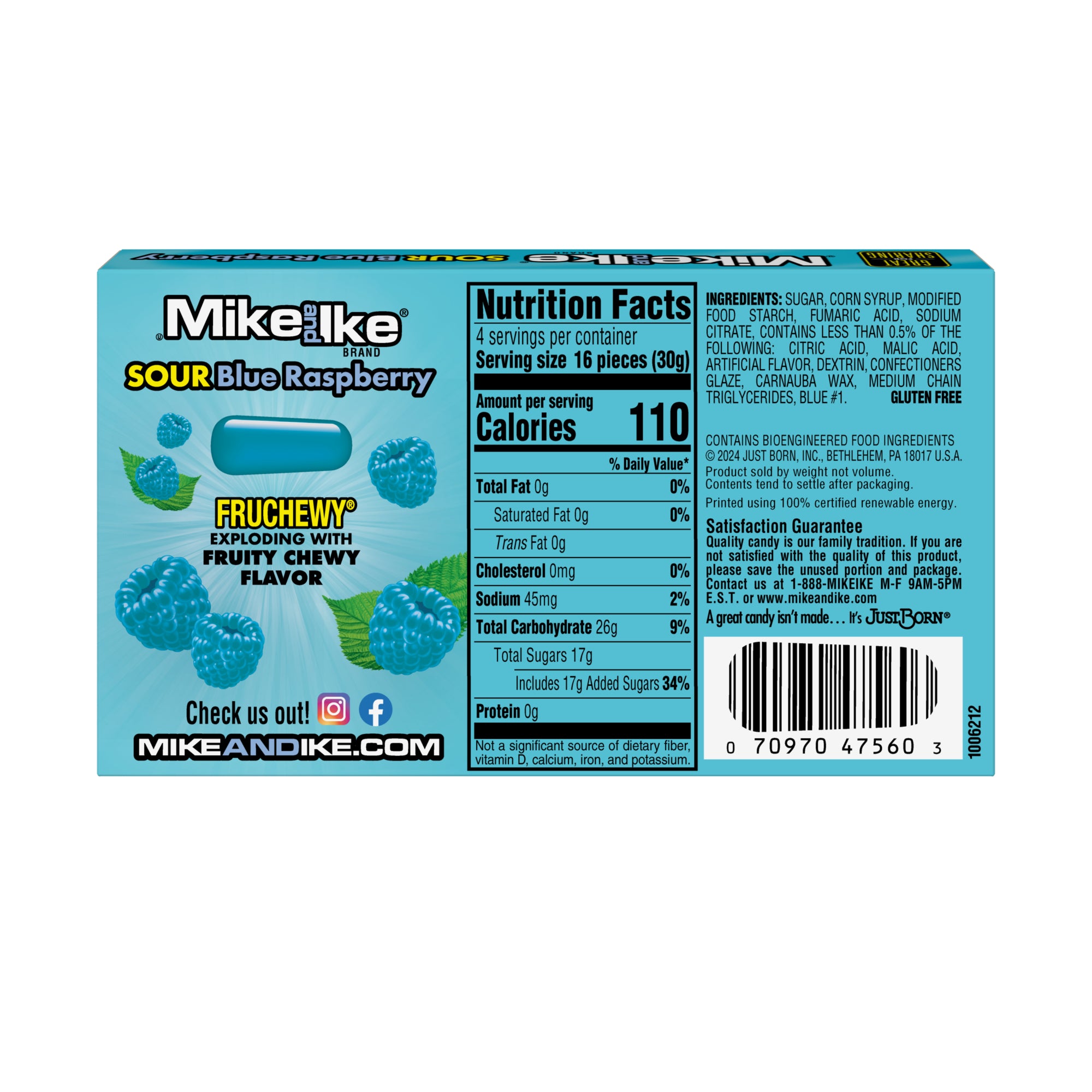 MIKE and IKE SOUR BLUE RASPBERRY THEATER BOX