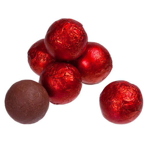 SOLID CHOCOLATE BALLS RED FOIL