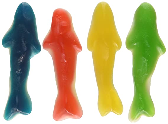 Assorted Color Gummi Sharks