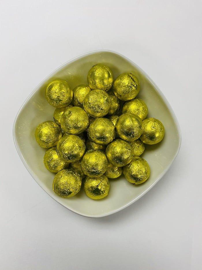 CARAMEL FILLED CHOCOLATE BALLS - YELLOW